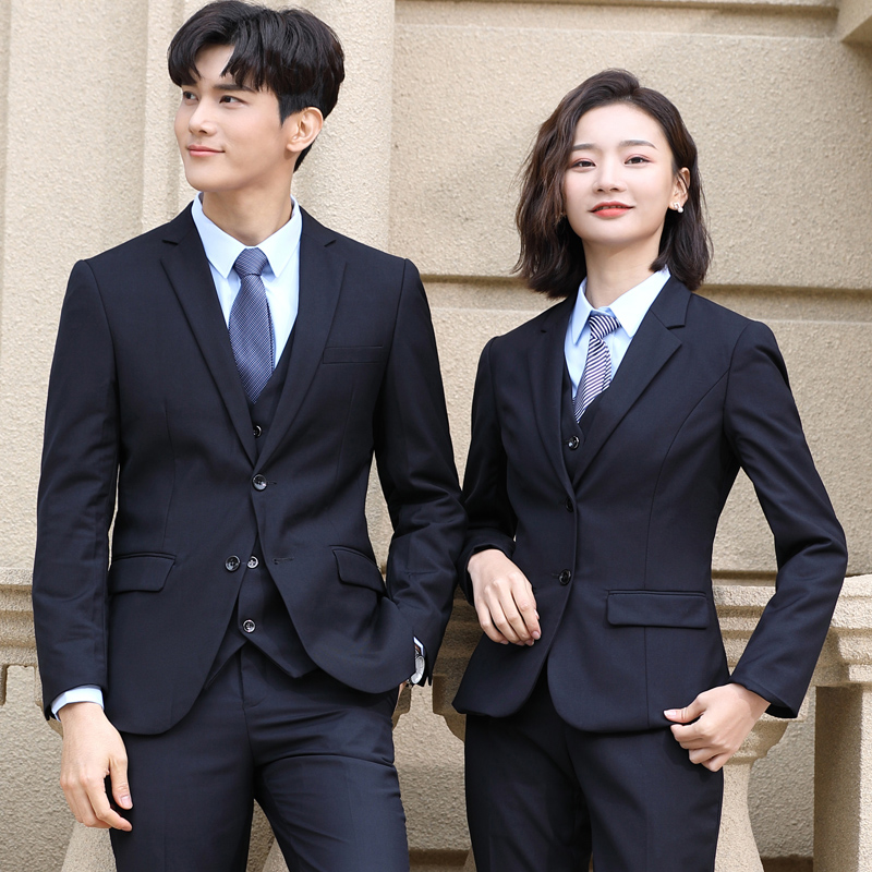 男女同款商务西服套装银行公务员面试职业正装西服4s店销售工作服